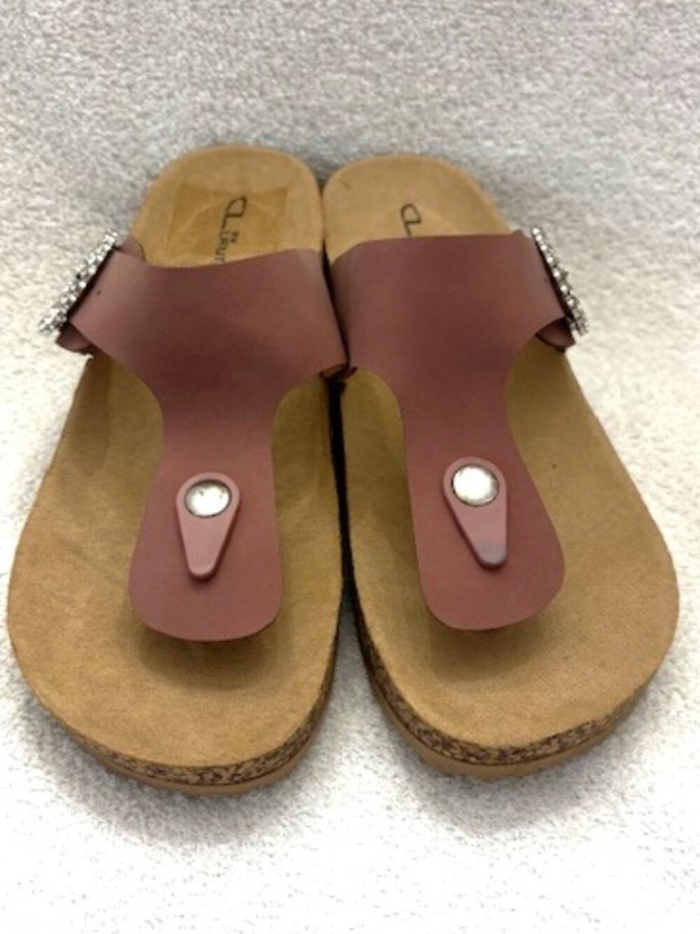 CL by Laundry cork sole slide on sandals NWOT Size 7W